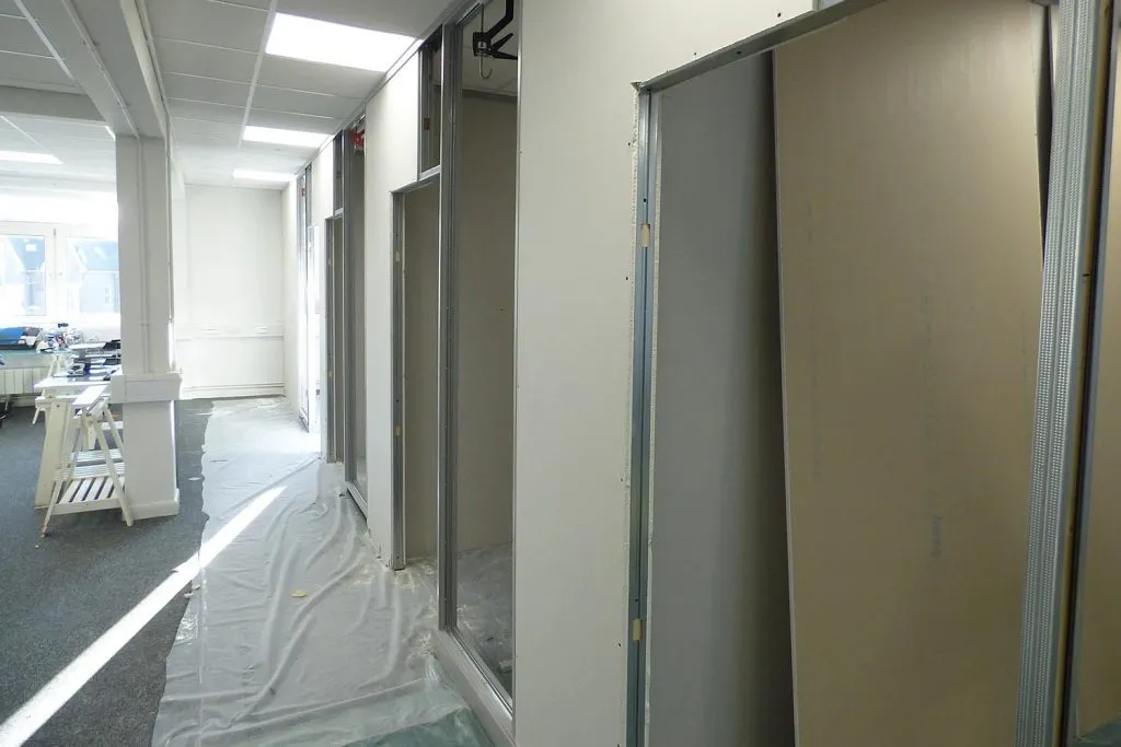 Worldmark Films, Weybridge. Partitioning during construction